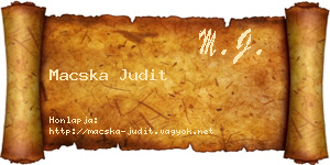 Macska Judit névjegykártya