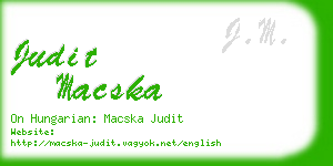 judit macska business card